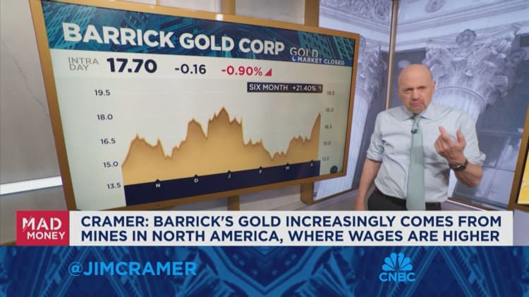 Jim Cramer digs into gold prices with one of the world's largest miners