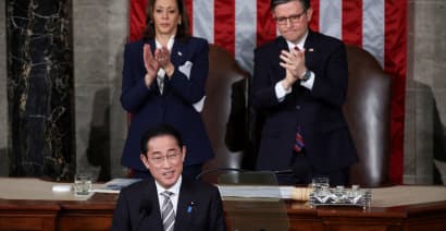 Japanese PM Kishida tells Congress the U.S. must play leading role in the world