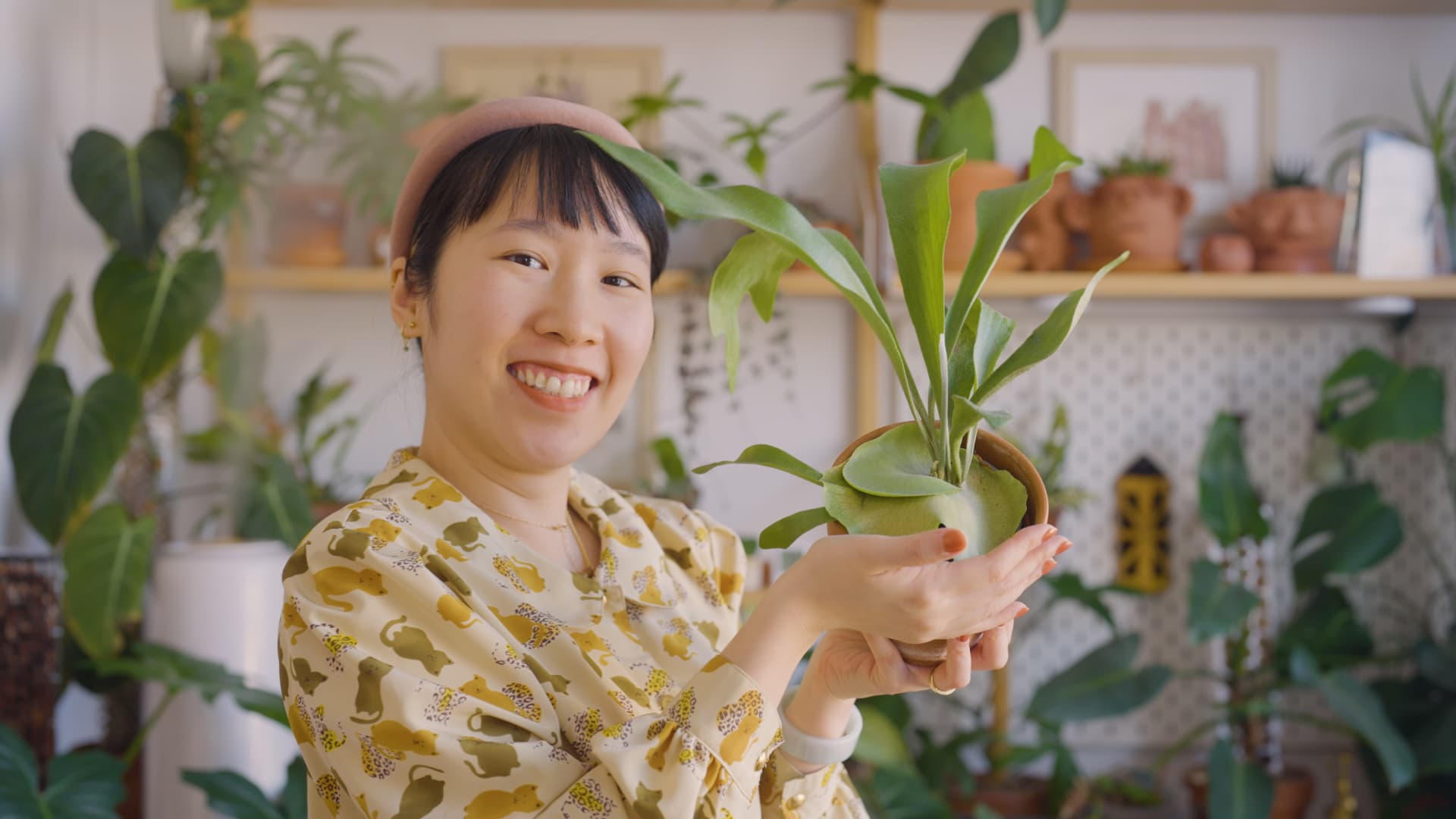 Wai says taking care of her plants is a form of self care.
