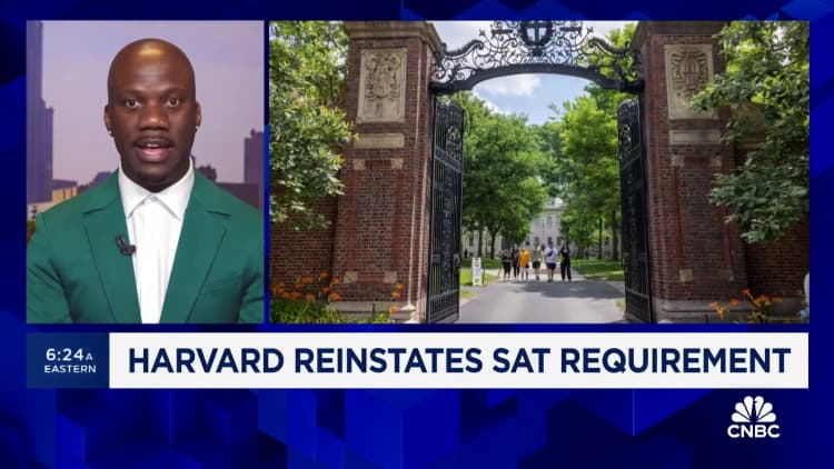 Harvard becomes the latest Ivy League school to reinstate the SAT admission requirement