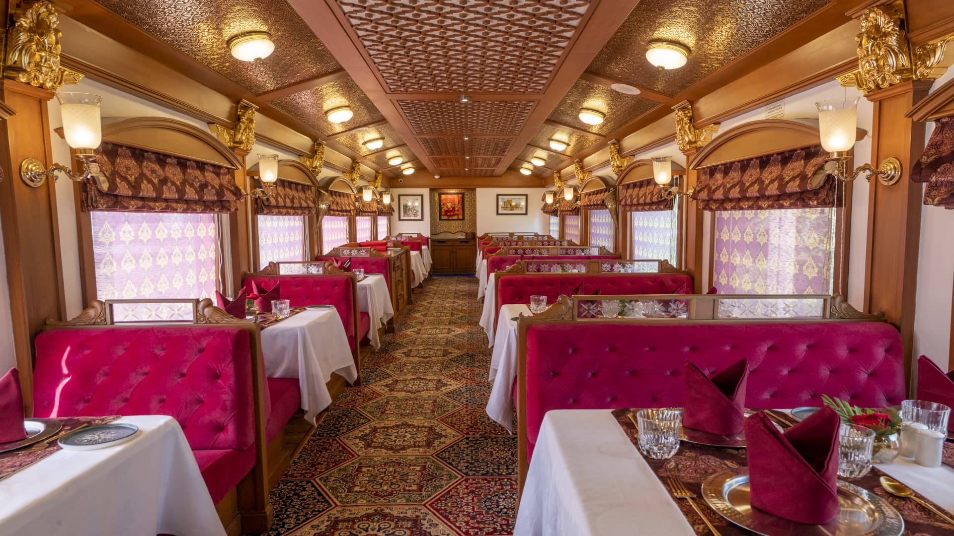 One of two restaurants on board the Deccan Odyssey, which runs from September to May.