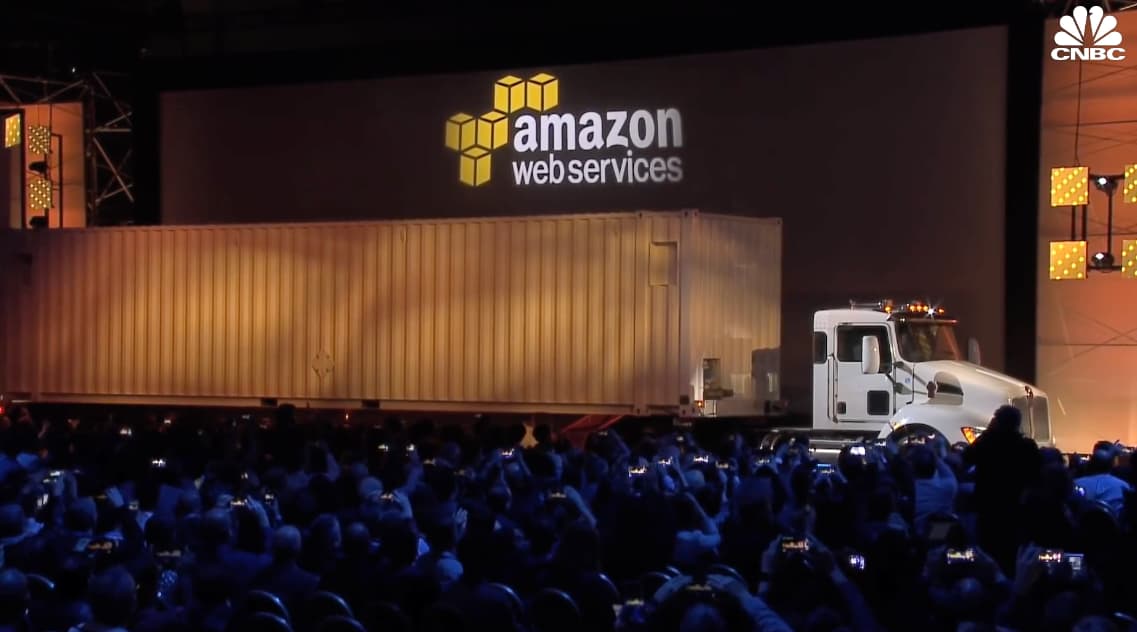 Amazon cloud unit kills Snowmobile data transfer truck eight years after driving 18-wheeler onstage – CNBC