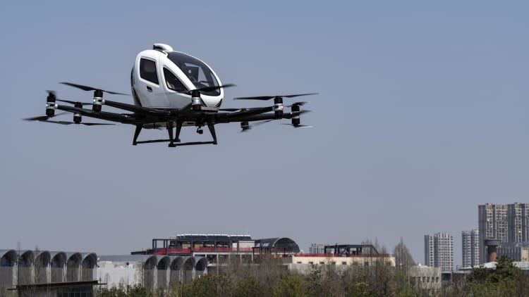 Take a ride inside Ehang's fully autonomous, two-seater air taxi