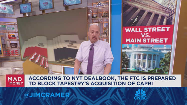 This administration dislikes mergers and powerful companies, says Jim Cramer