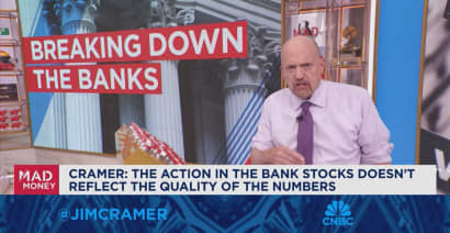 Action in banks stocks doesn't reflect the quality of the numbers, says Jim Cramer