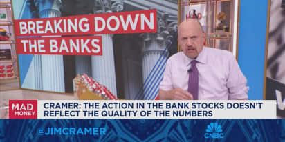 Action in banks stocks doesn't reflect the quality of the numbers, says Jim Cramer