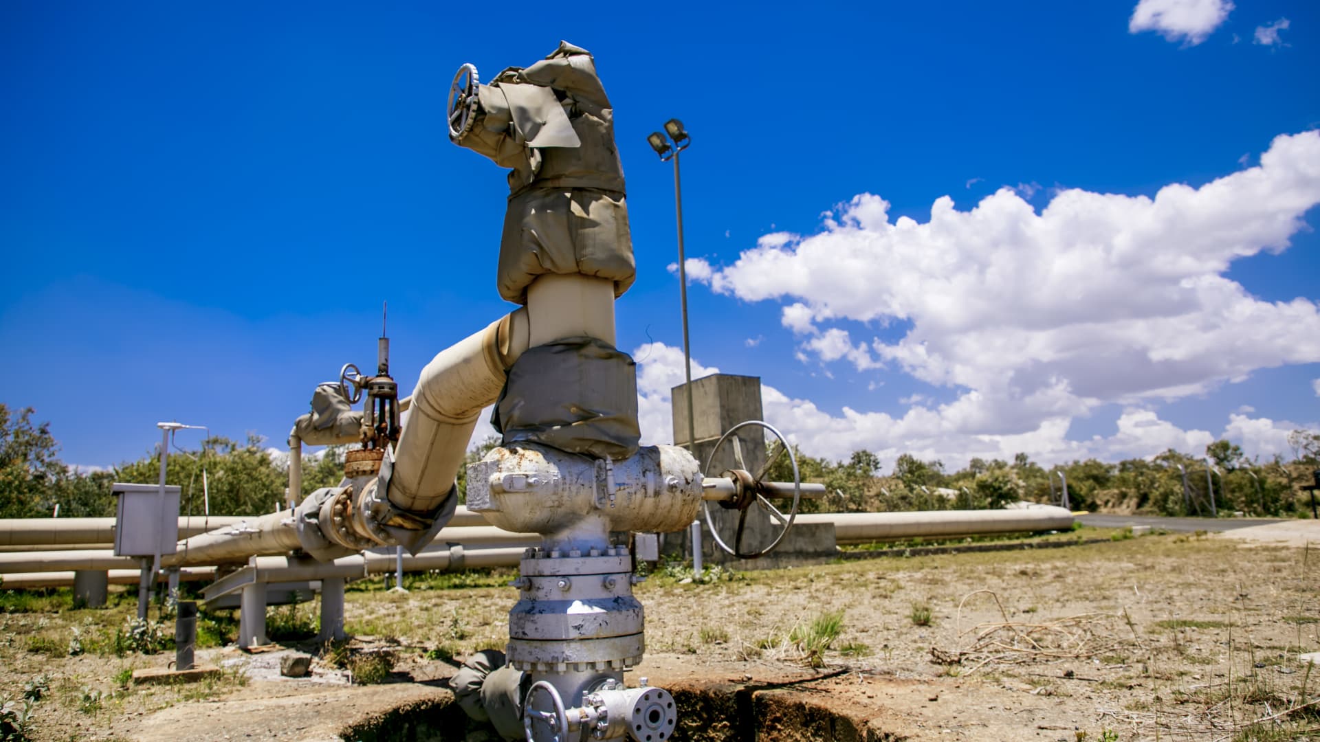 A drilling hole at the Olkaria geothermal power station in Hell´s Gate National Park.