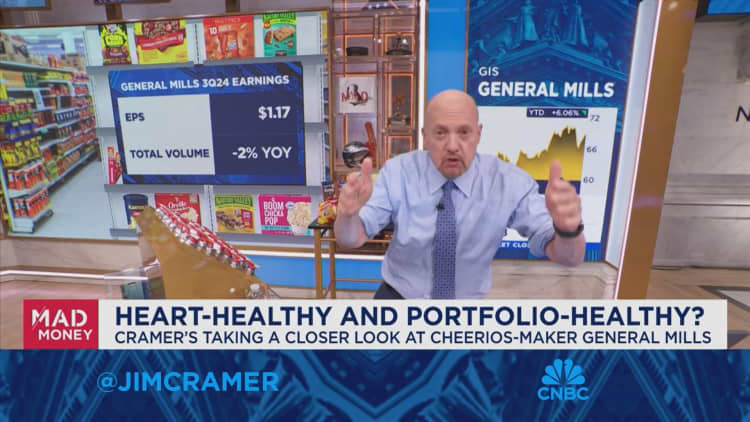 Food stocks could keep running because the bar is set low, says Jim Cramer