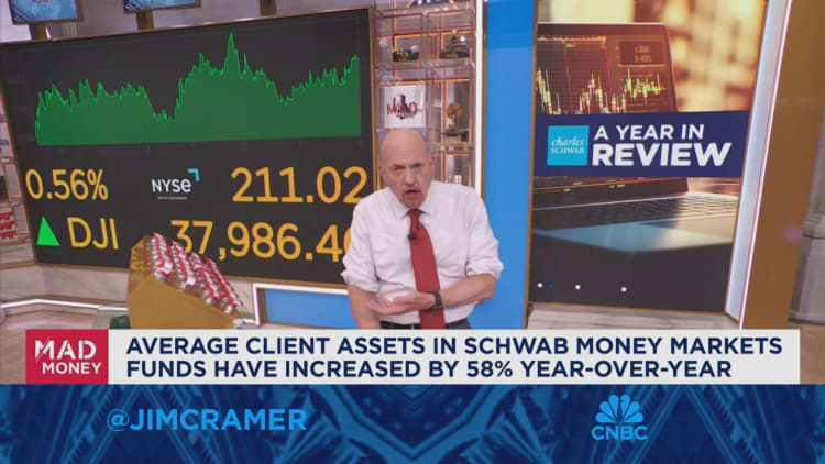 Charles Schwab is putting up some encouraging numbers, says Jim Cramer