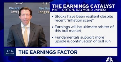 Earnings remain 'key catalyst' that will keep bull market going, says Raymond James' Matt Orton