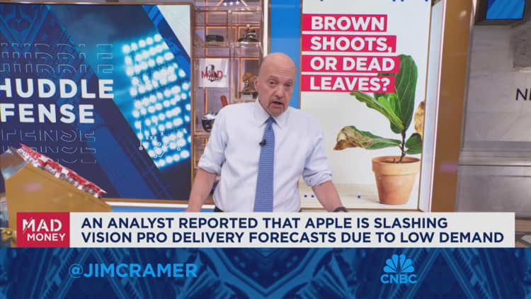 We're seeing 'faux brown shoots' around Apple, says Jim Cramer