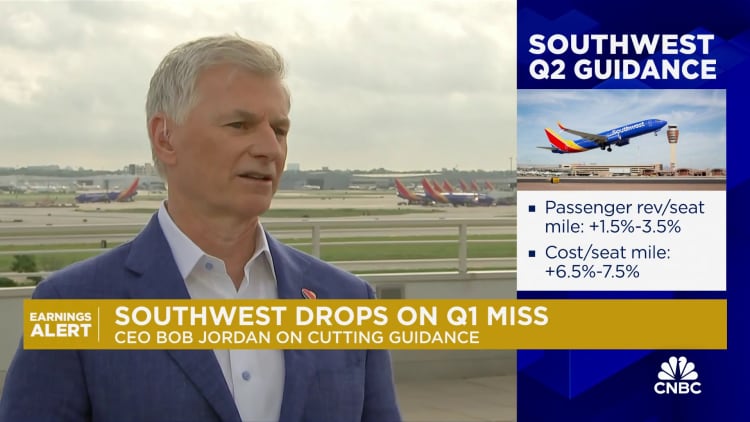 Southwest Airlinesi tegevjuht Bob Jordan esimese kvartali vahelejäämisel: tugev kvartal vaatamata finantstulemustele