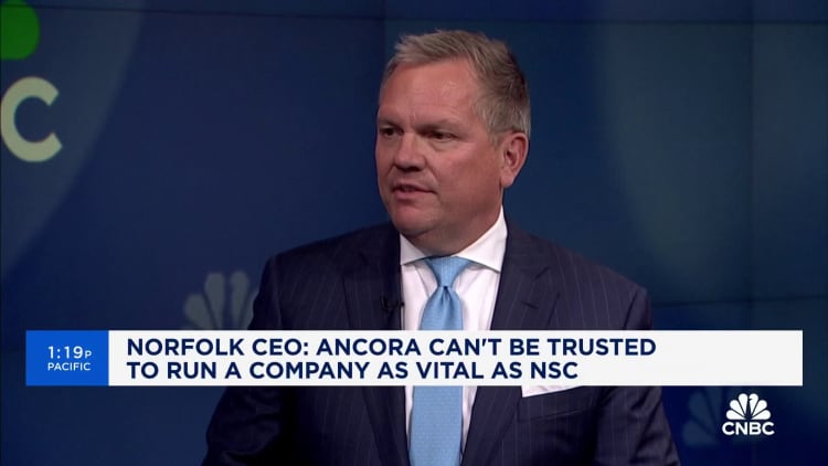Ancora can not be trusted to run a company as vital as Norfolk Southern, says CEO Alan Shaw