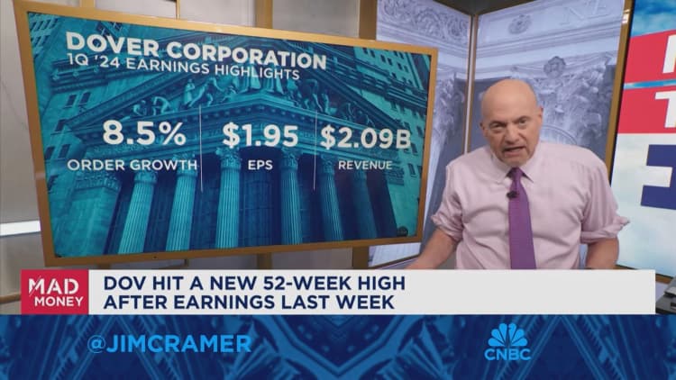 Dover built up great exposure to the biggest themes of our era, says Jim Cramer