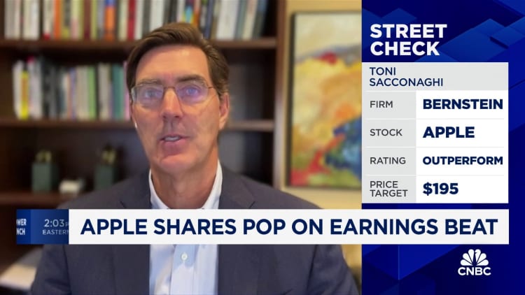Apple shares could be poised for further gains, says Bernstein's Toni Sacconaghi