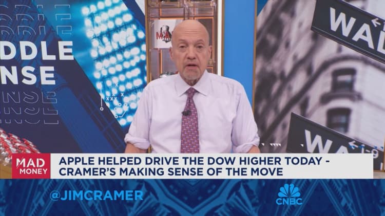 Jim Cramer talks Apple's move higher