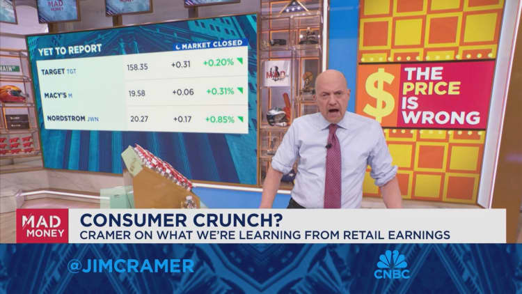 Jim Cramer takes a closer look at retail as consumers start pushing back on high prices