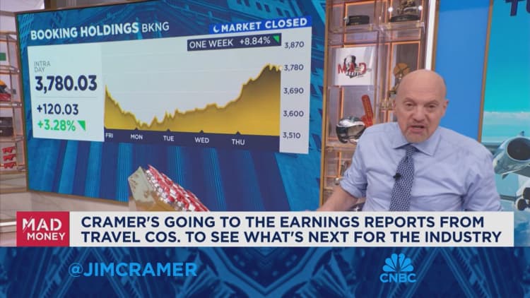 The travel boom is starting to unwind, says Jim Cramer