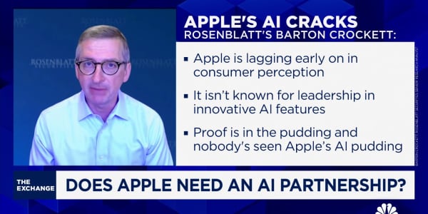 AI is crucial for Apple right now, says Rosenblatt Securities' Barton Crocket