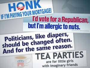 Honk if I'm paying your bills sticker Obama Political Politics 