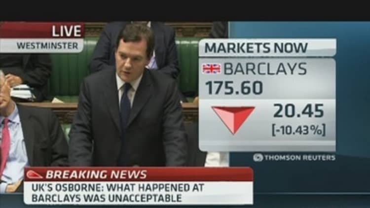 UK's Osborne: Barclays CEO Has Serious Questions to Answer 