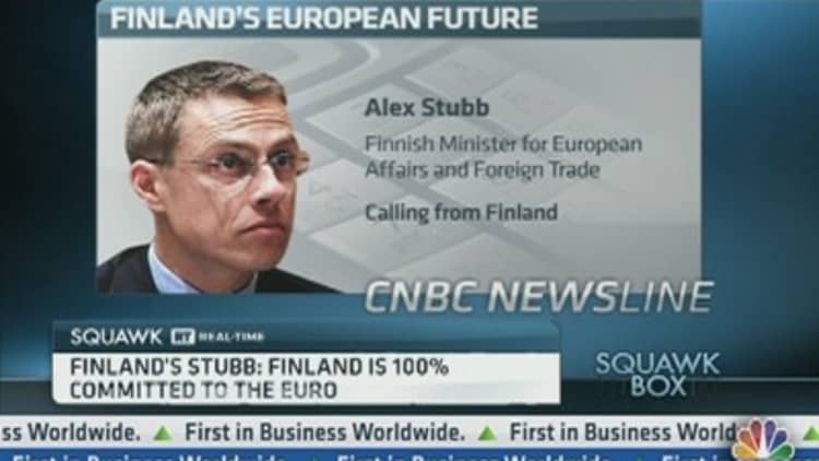 Finland Is 100% Committed to the Euro: Minister